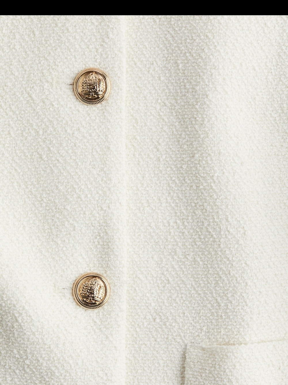 NWT H&M Cream Short Bouclé Cropped Jacket - Picture 3 of 7